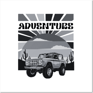 Vintage black and white adventure travel design Posters and Art